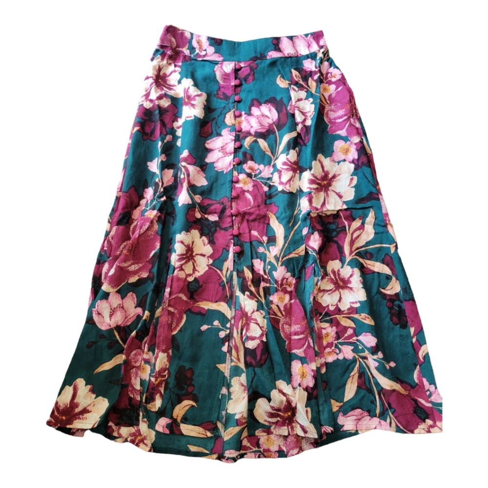 Band of the Free Pine And Plum Button Skirt Size XS NWT